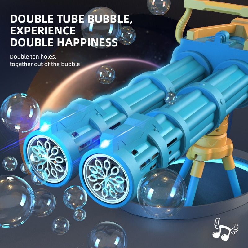 Super Big Double-Tube Bubble Gun Machine Outdoor Blowing Soap Bubble Maker Toy Automatic Water Toy For Children Birthday Part