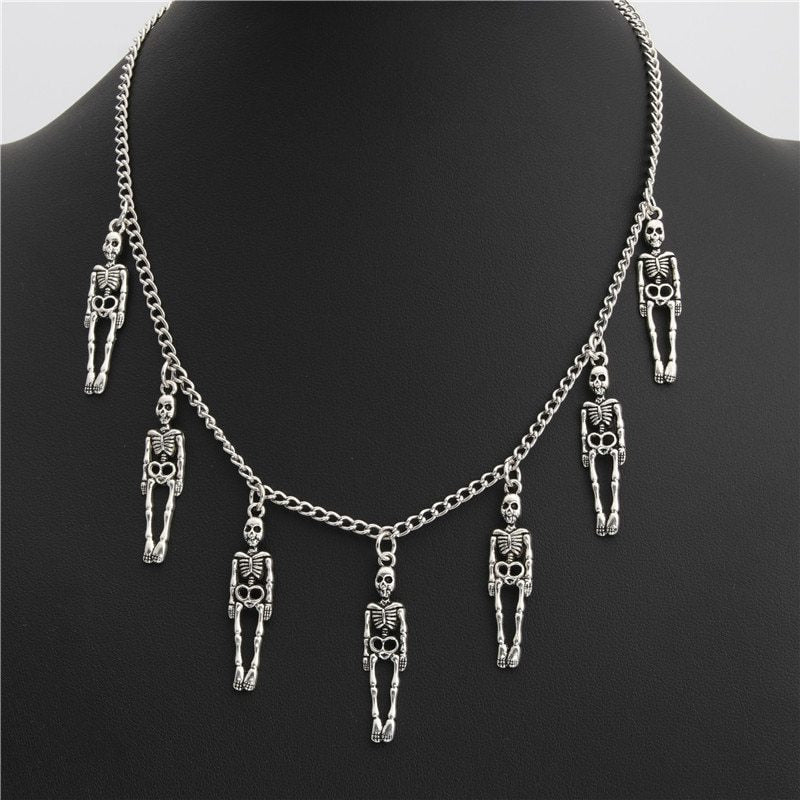 7 skull punk pendant necklaces - HD Wireless Product #6