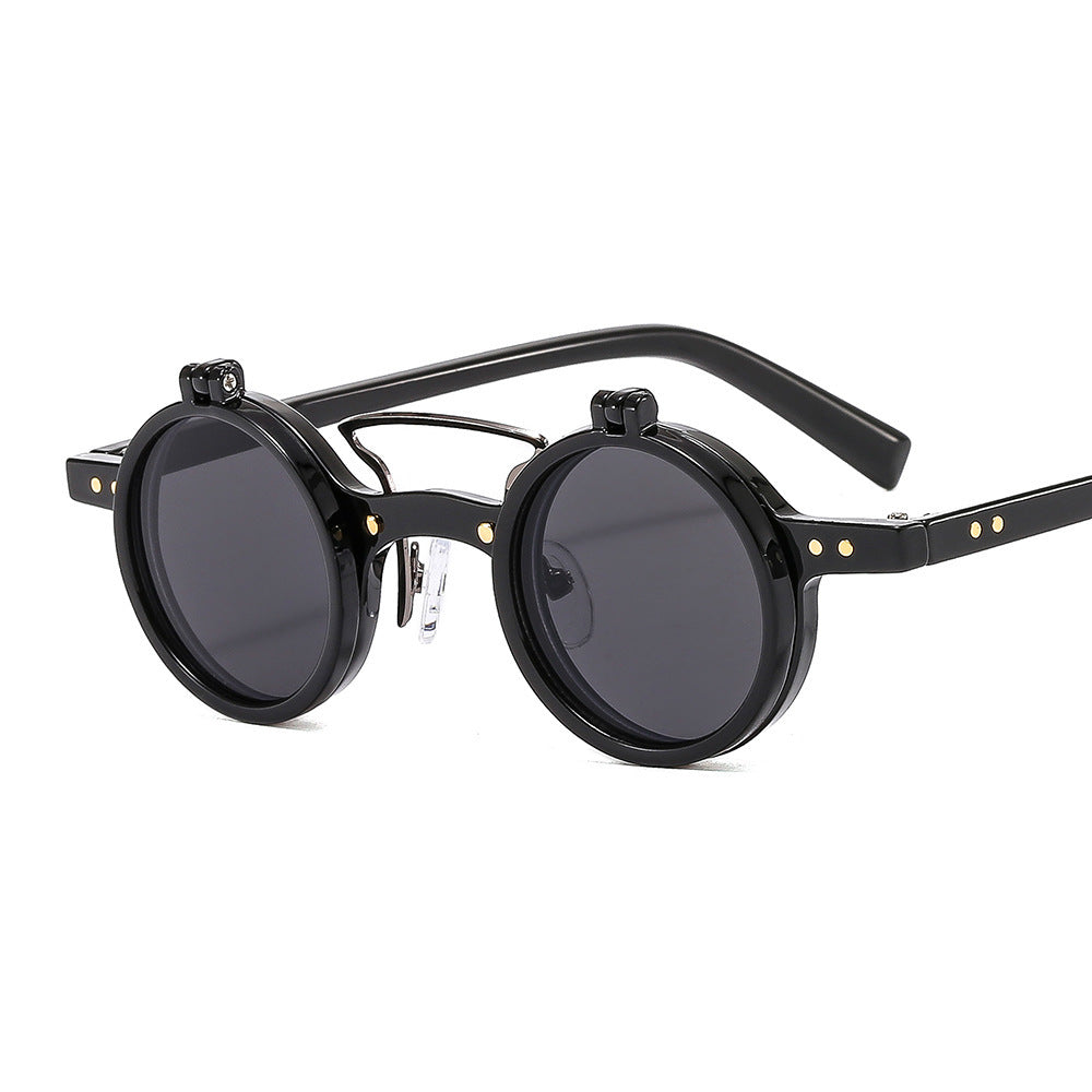 New Round Frame Punk Double-layer Flip Sunglasses 62d9020a 8b78 401b 814e 1283355e8504