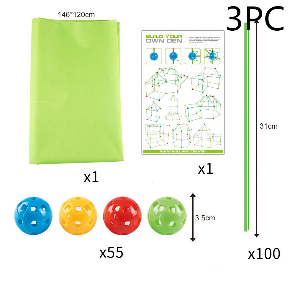 Children's Diy Bead Tent Fort Building Kit Toy Tent Building Blocks Tent Fight Tent 63671ff7 c959 428c b6ff 9c1a8256fa92