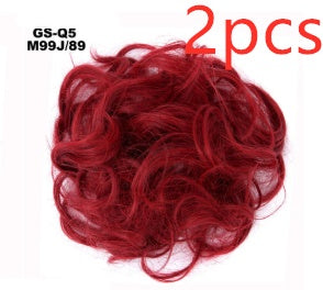 Europe, Japan, and South Korea popular hair bun fluffy natural drawstring curly hair ball head hair ring hair set female hair