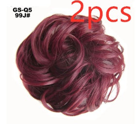 Europe, Japan, and South Korea popular hair bun fluffy natural drawstring curly hair ball head hair ring hair set female hair