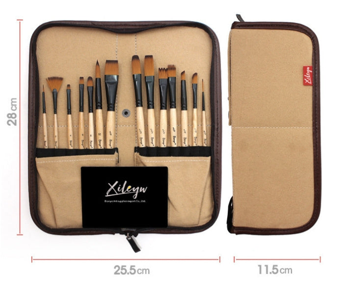 Cross-border Supply South Korea Yellow Nylon Hair Watercolor Gouache Acrylic Painting Strokes Bag Set 63f051bf fded 4ddd bdf3