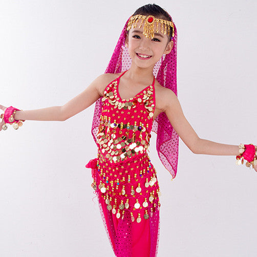 Children's Dancing Clothes Indian Dance Costume Xinjiang Dance Performance Wear Girls Belly Dance Children's National Perform