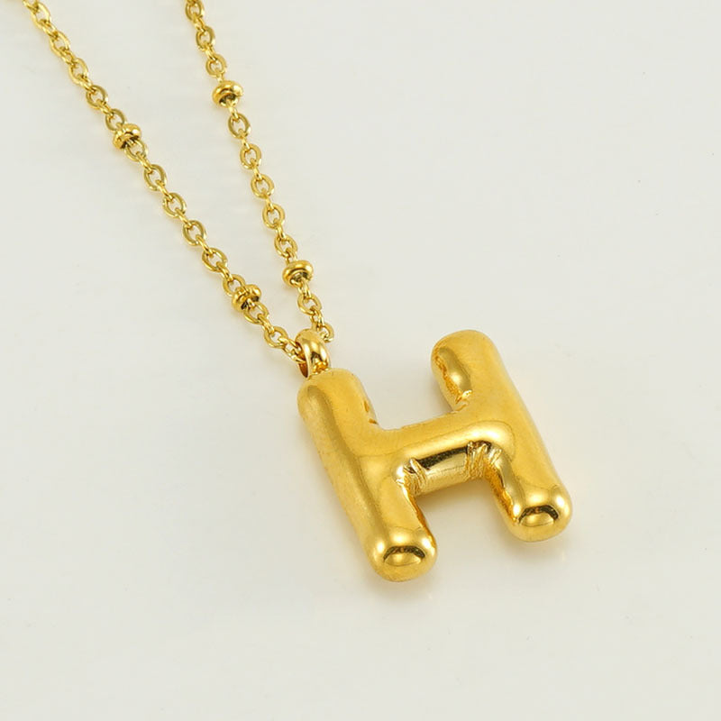 Women's Fashion Bubble Letter Pendant Letter Necklace 64d4077e b721 4d8e 81ac 2241df21d7a3
