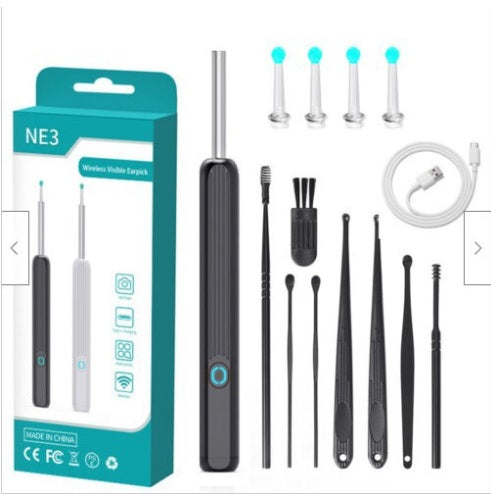 NE3 Ear Cleaner Otoscope Ear Wax Removal Tool With Camera LED Light Wireless Ear Endoscope Ear Cleaning Kit For I-phone 64e63