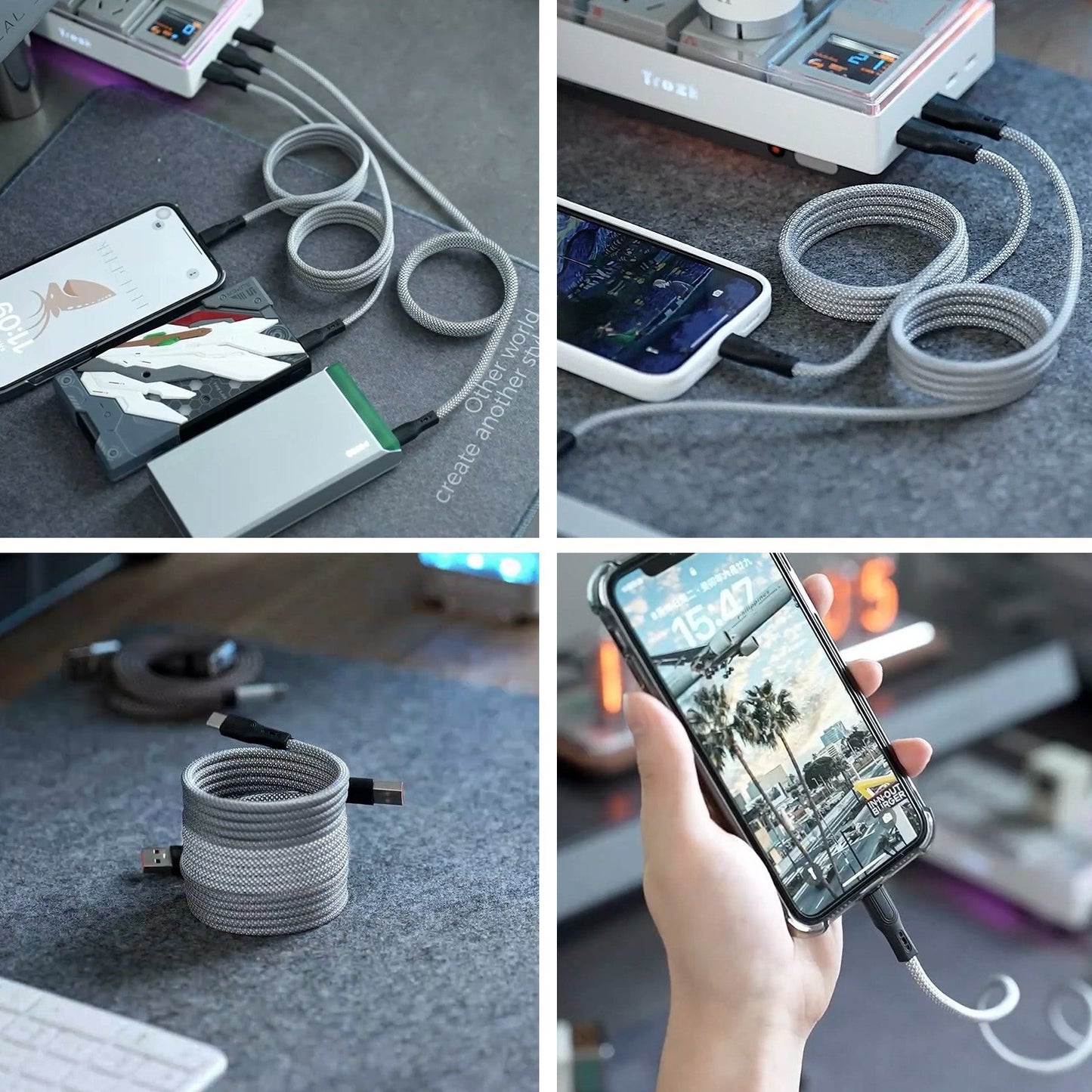 Magnetic Holder Portable Magic Rope Mobile Phone Data Cable - 图片 4