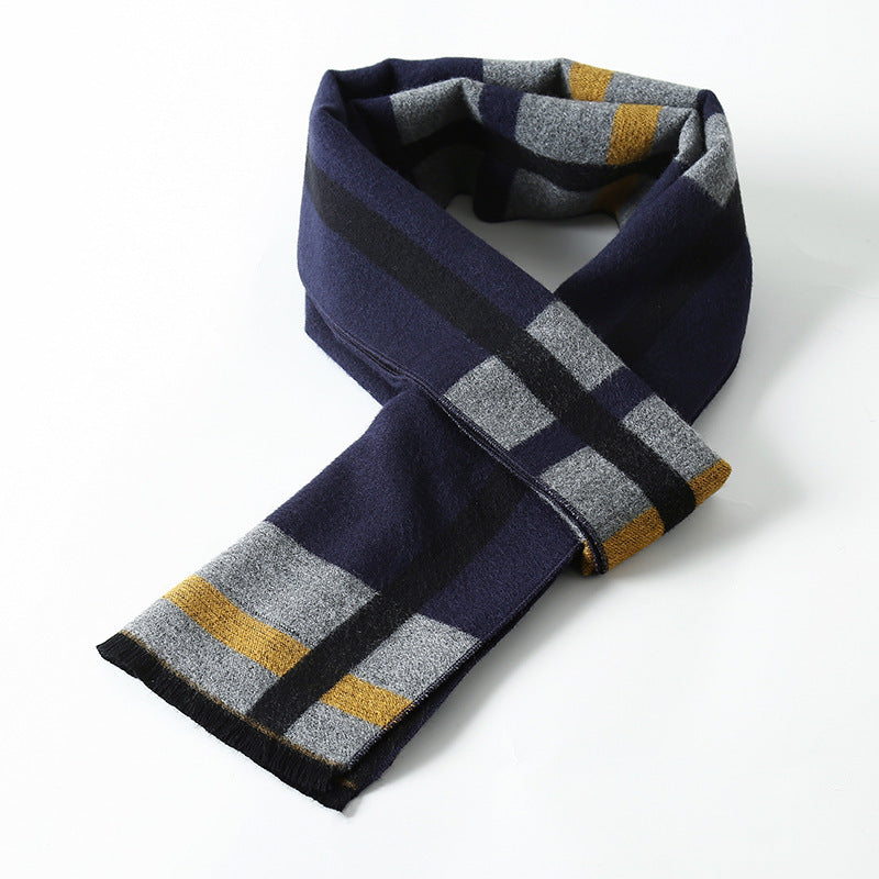Simple Plaid Warm Keeping Artificial Cashmere Scarf 65e91625 073c 4c42 af37 c5fd913e56dd