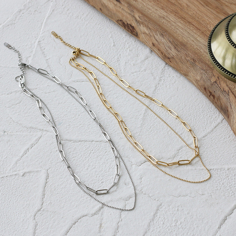 Chain double set chain necklace clavicle chain 660068821219