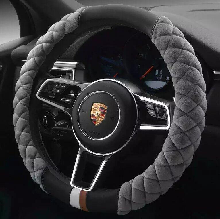 Universal Car Steering Wheel Cover Winter Decoration Cute 38cm Plush Footprint Auto Automobile Vehicle Steering Wheel Protect