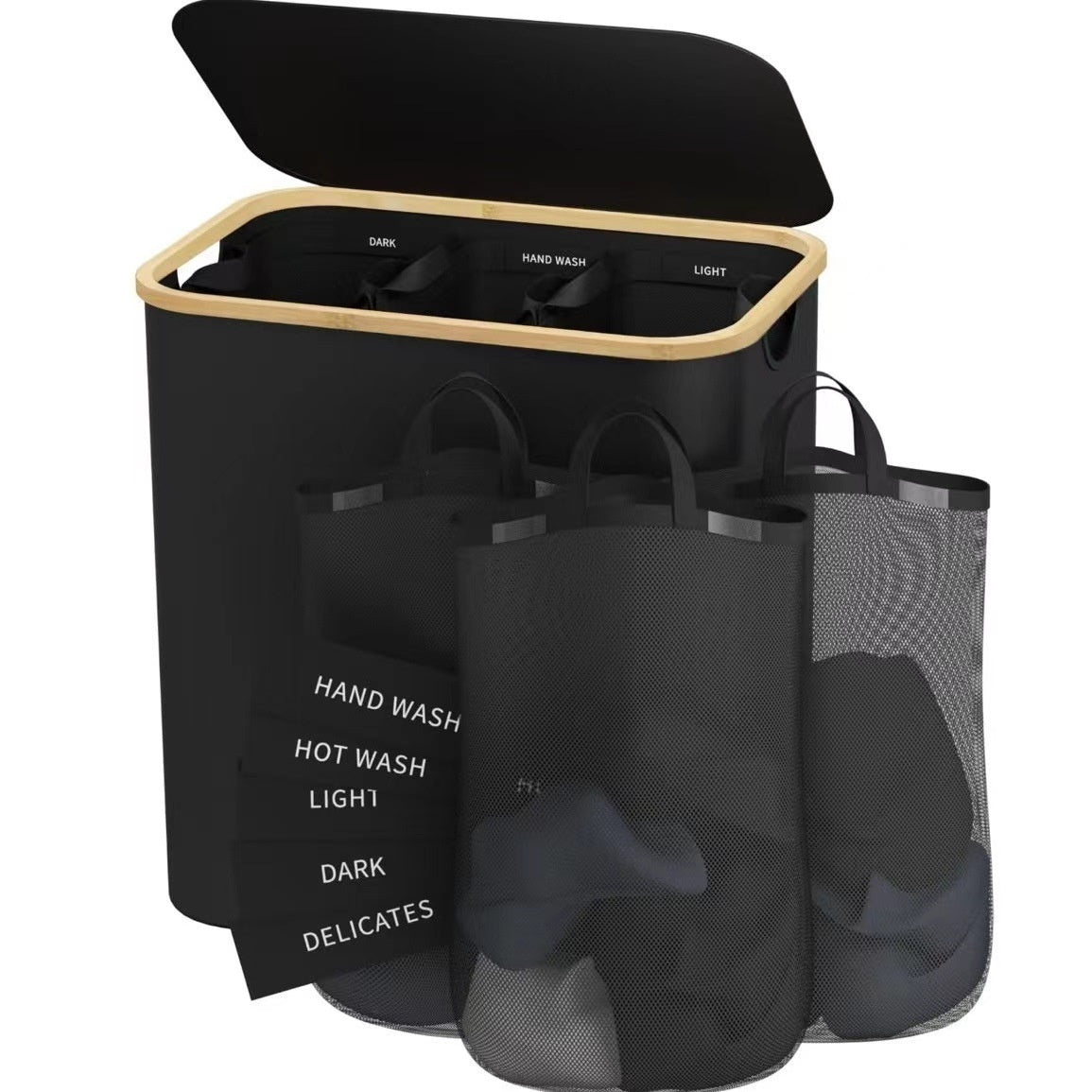 Oxford Cloth Dirty Clothes Folding Dirty Clothes Basket Dustproof With Cover Storage Basket