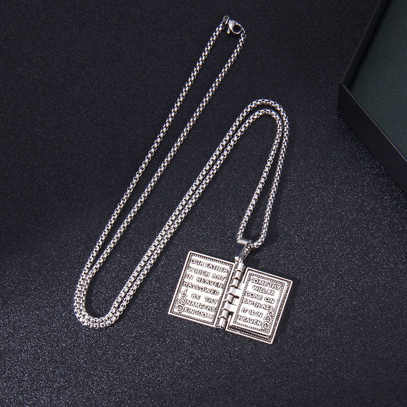Fashionable Personality Jesus Christ Book Turnable Pendant 66d1f7dc 0cae 44a0 837b 9884019fa19e