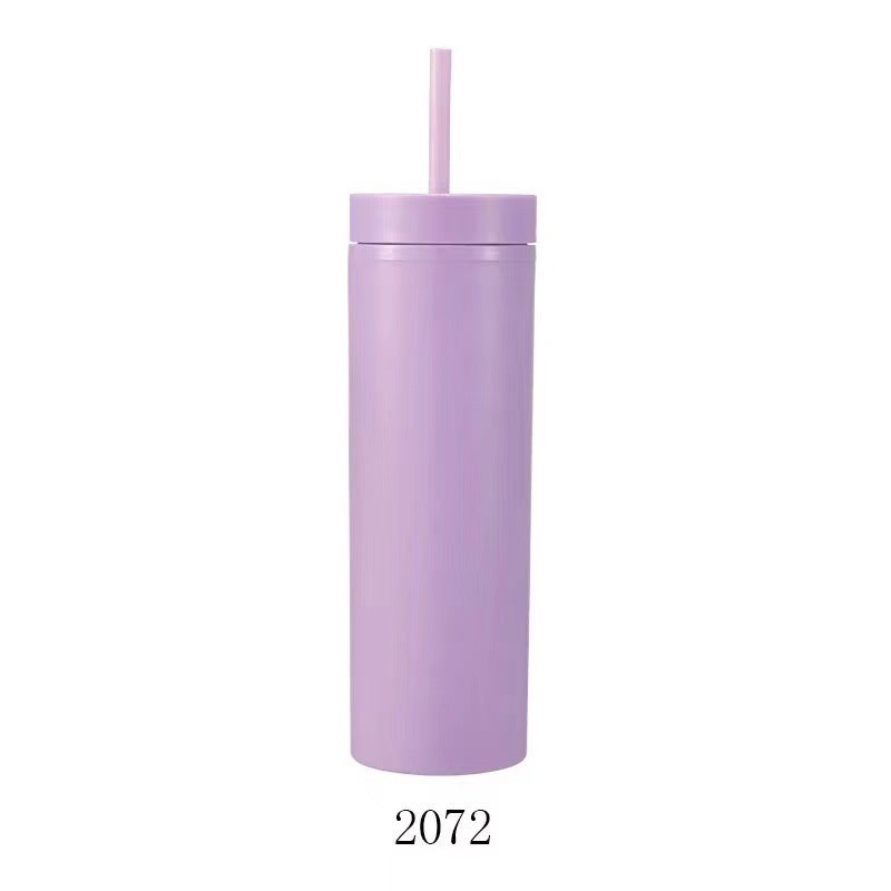 Double Layer AS Plastic Straight Body Multicolor Frosted Straw Cup 67dd83eb 6754 40d0 837d 1cba67511f93