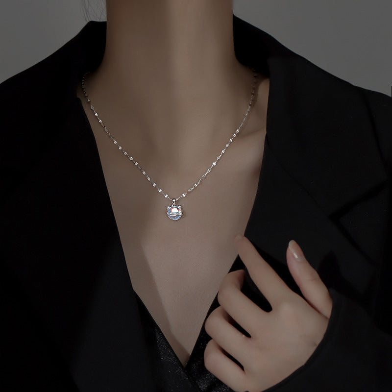 Women's Fashion Fantasy Planet Cat Pendant Necklace 68143107 6d5f 4b97 9dfe 682f94bf25eb