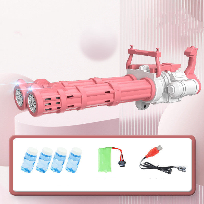 Super Big Double-Tube Bubble Gun Machine Outdoor Blowing Soap Bubble Maker Toy Automatic Water Toy For Children Birthday Part