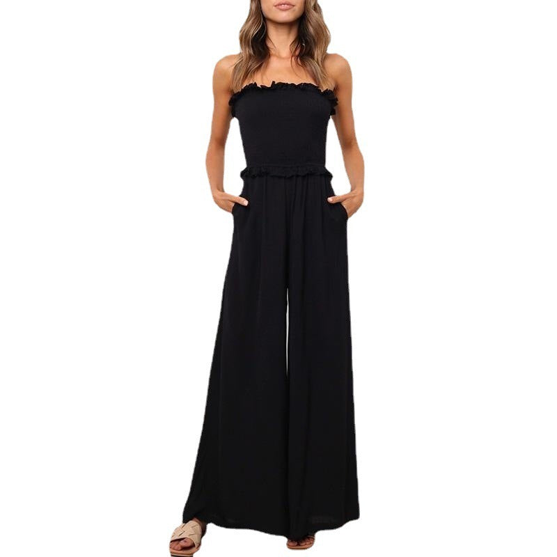European And American Leisure Loose Sleeveless Jumpsuit 685bd764 c8e2 4ca6 ac32 6fb9bc41acff