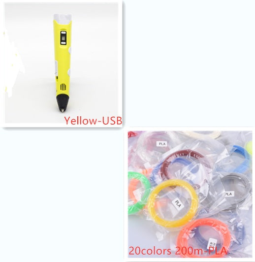 3D print pen 3D pen two generation graffiti 3D stereoscopic paintbrush children puzzle painting toys - 图片 18
