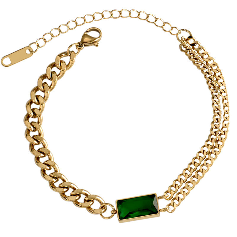 Women's Niche Design Emerald Temperament Bracelet 68a9ced7 ea5a 44cf 8324 5f53908671e3