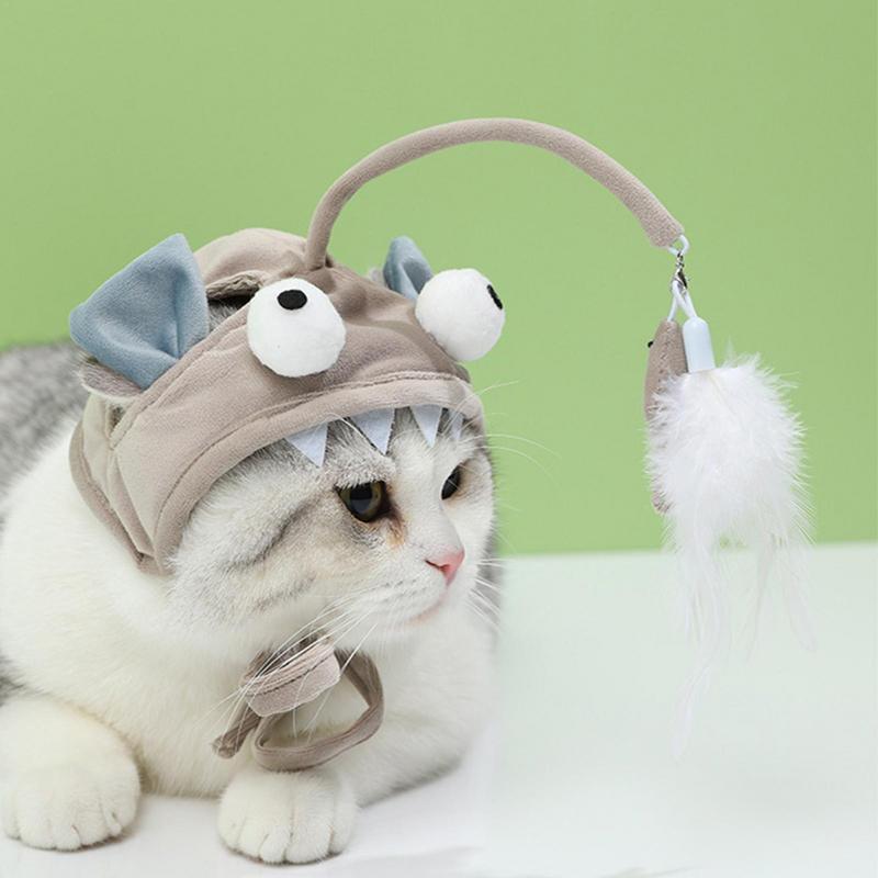 New Head Wearing Feather Funny Cat Stick Funny Cat Toy Stick Gray Big Eye Pet Toys Pet Products 68d3e010 cd1c 4789 a6f3 049e4