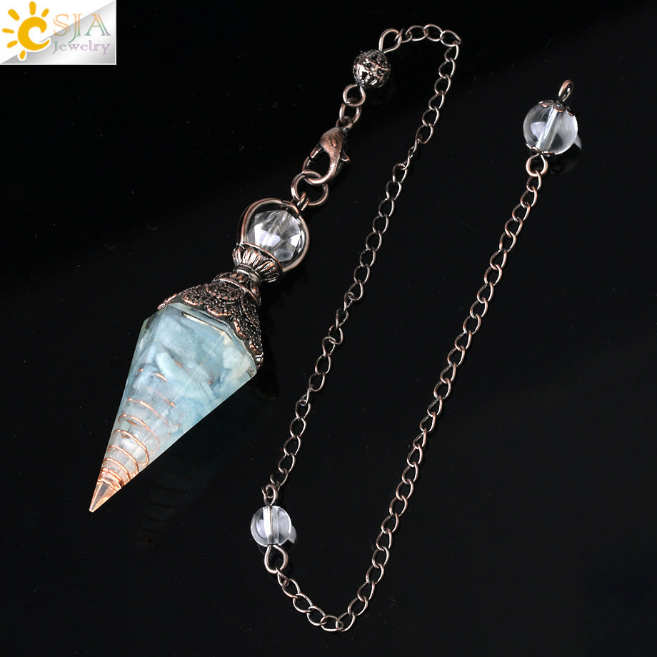 Colorful Crystal Pendulum Natural Gravel Pendant 68e17841 0de9 4f28 b26f 49e8c92bc857