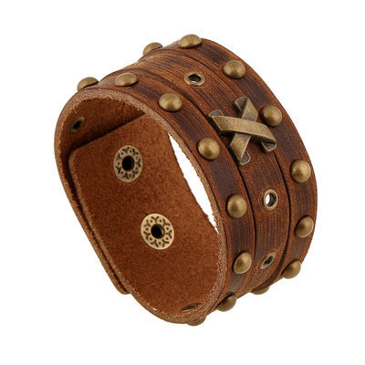 Vintage Punk Leather Bracelet Men's Rivet Leather Bracelet 69011589 8949 46b7 9c82 3995520ec93e