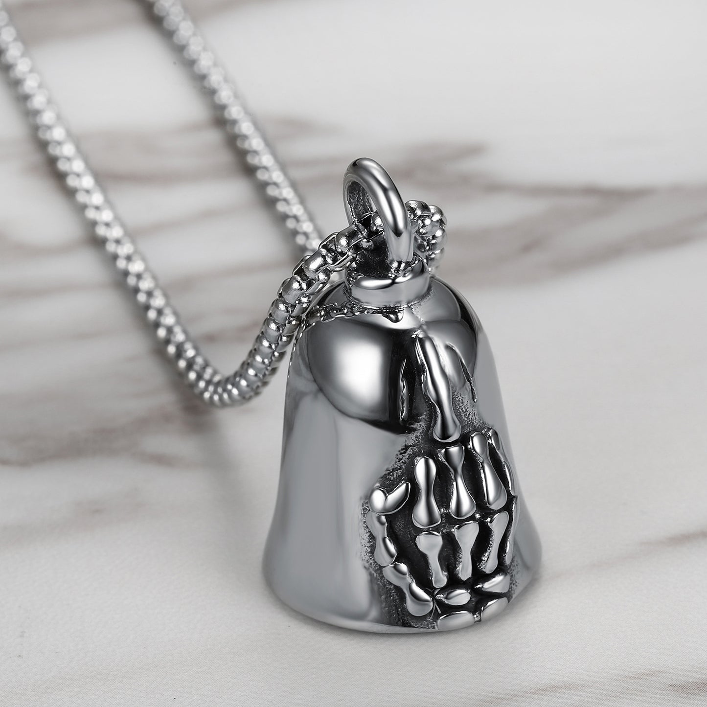 Retro Palm Middle Finger Bell Pendant Men And Women Motorcycle Skull Bell Pendant 6982c476 e980 4d5b 9fd0 86643b4cce43
