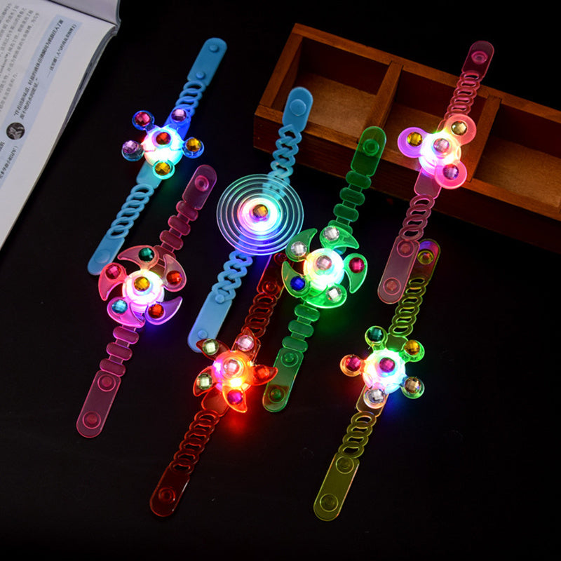 Luminous LED Light Fidget Spinner Hand Top Spinners Glow In Dark Light EDC Figet Spiner Finger Stress Relief Toys Kid's Brace