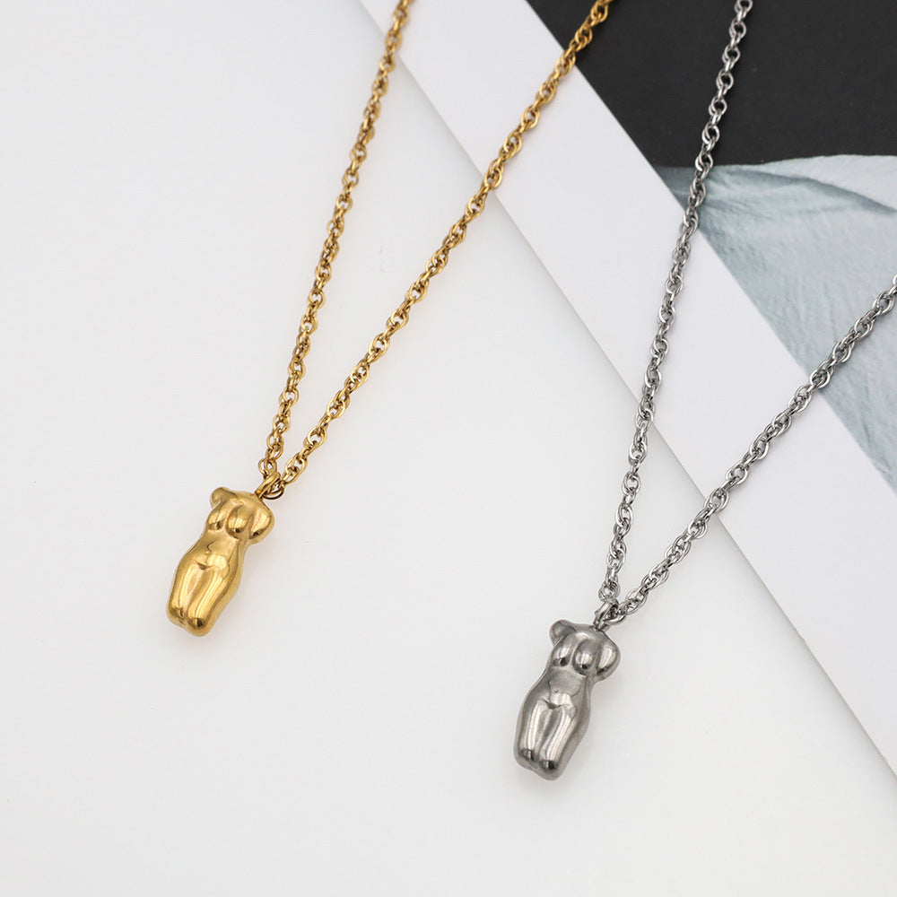 18K Stainless Steel Clavicle Chain Female Portrait - HD Wireless Product #2
