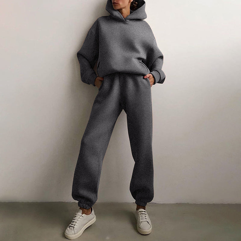 Simple Solid Color Hooded Casual Suit 6abfefcd 329f 49fa 998f 771b431dd980