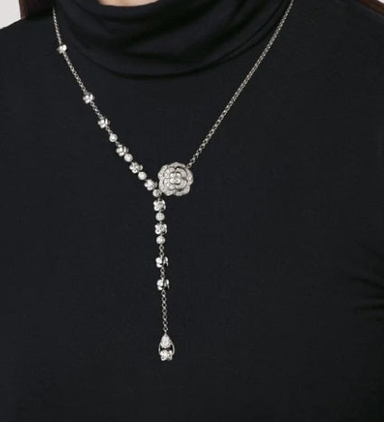 Camellia Full Zirconium Ring Micro Setting Stud Necklace 6acff844 e8f5 4ba6 bcf1 38bda8d5326b