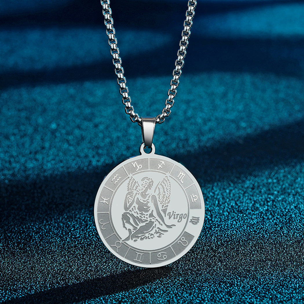 Stainless Steel Constellation Pendant Necklace Gold Medal Necklace 6b6e1675 d4d8 4565 8dcf 06a016ce8ede