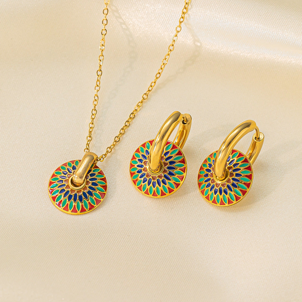 Stainless Steel Necklace Earrings Women's Jewelry Suit 6b8aa239 f650 4485 96a0 484a34be5bde