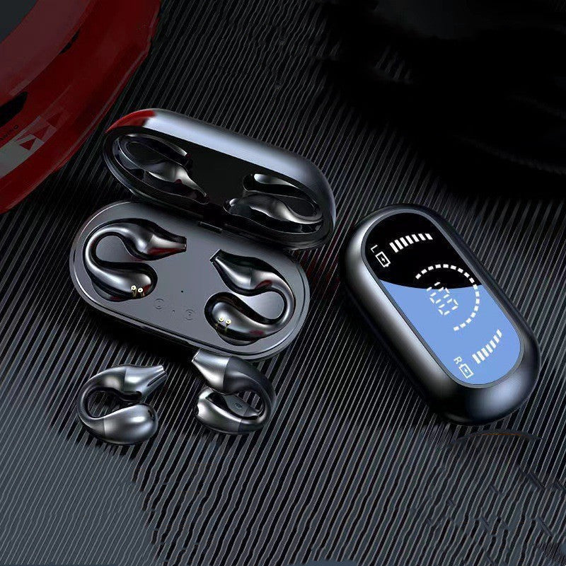 Ear Clip Bone Conduction Headphone Bluetooth-compatible 5.2 HIFI Wireless Earphone Touch Handsfree Sports Noise Cancelling He