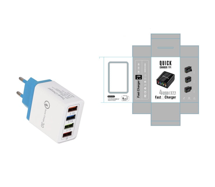USB Charger Quick Charge 3.0 4 Phone Adapter For Tablet Portable Wall Mobile Charger Fast Charger - 图片 12