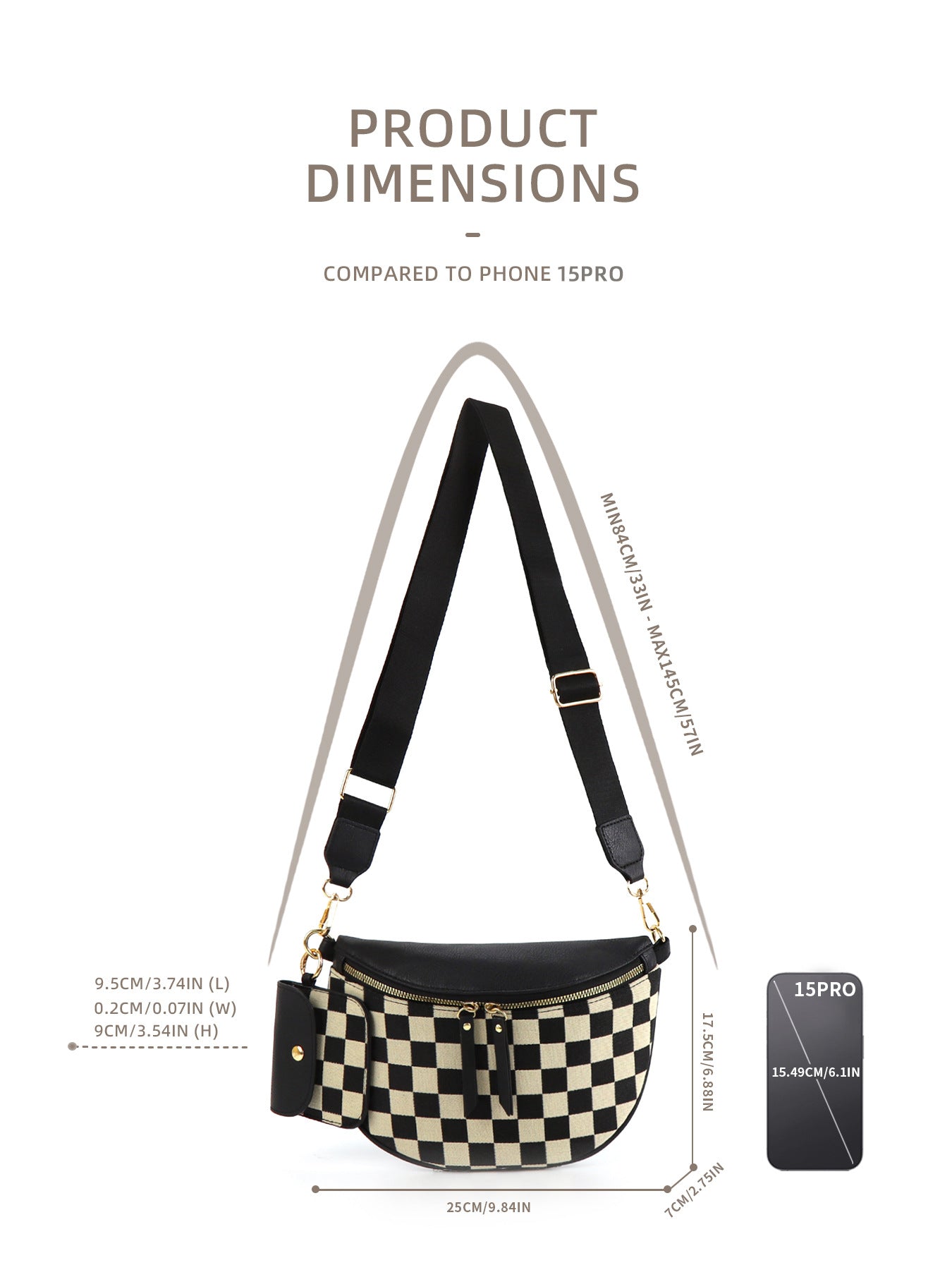 Plaid Waist Trendy All-match Messenger Bag