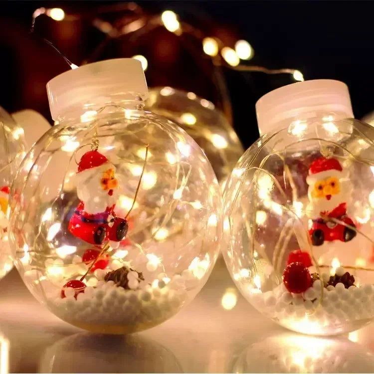 10PCS LED Christmas Curtain Lamp Fairy Snowman Wishing Ball Lamp String Christmas Window Decoration Christmas Light Room - HD Wireless Product #2