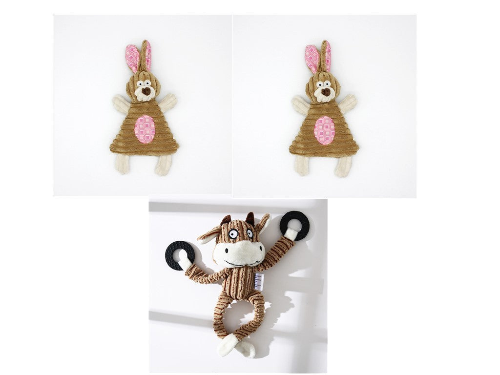 Pet Toy Donkey Shape Corduroy Chew Toy For Dogs Puppy Squeaker Squeaky Plush Bone Molar Dog Toy Pet Training Dog 6ce9927c ab1