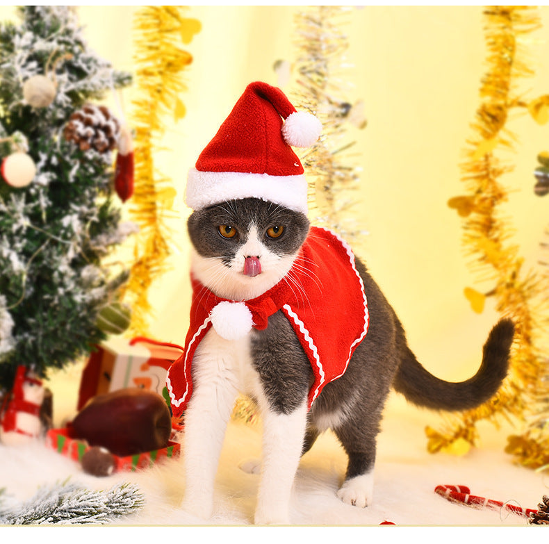 Pet Christmas Suit Cat Dog Cloak Hat 6e31a4d8 3b78 4928 9dab 9f2158fc6200