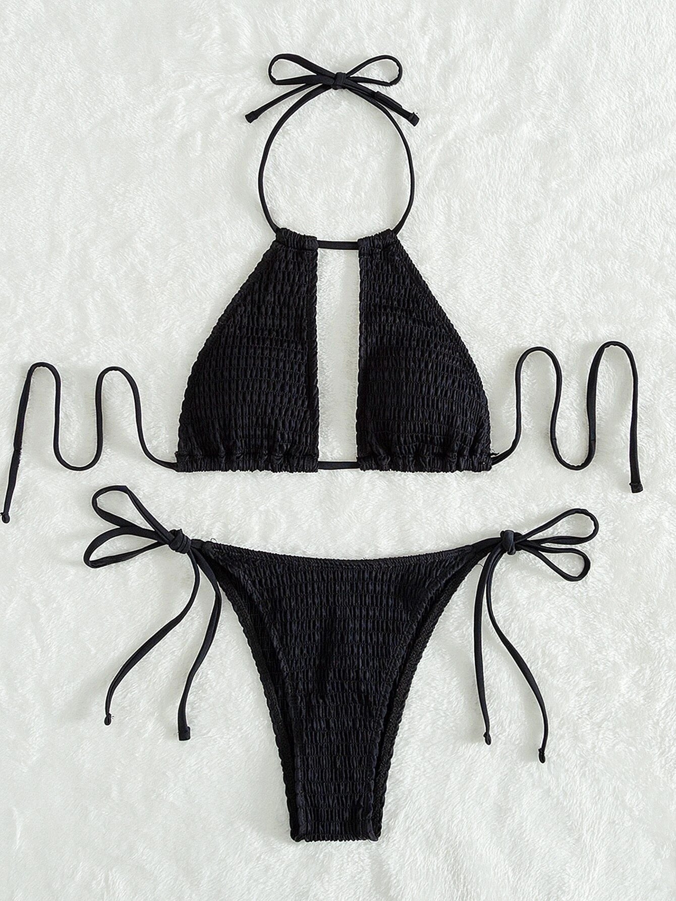 Women's Split Beach Swimsuit Bikini Two-piece Set 6ee0b2a7 f125 40bf 9b54 017843811214