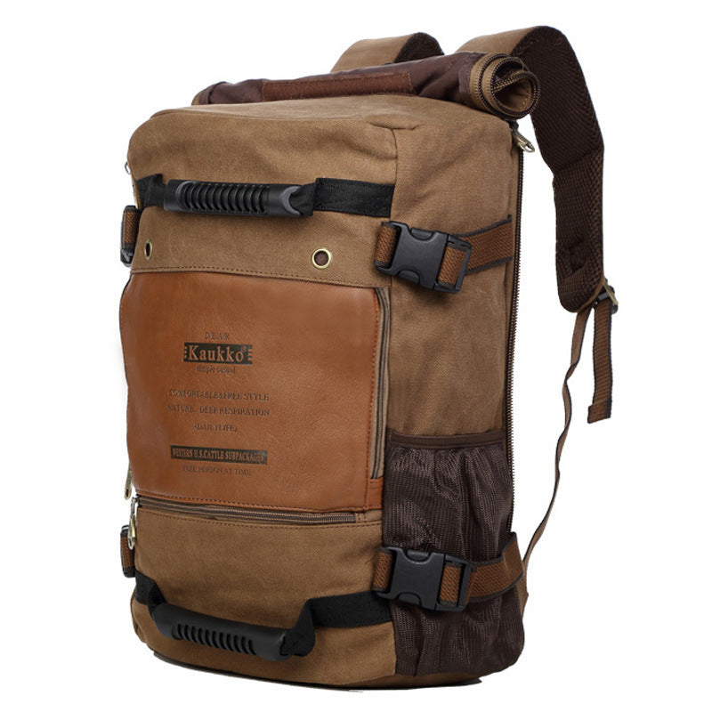 Men Canvas Backpack Huge Travel School Shoulder Computer Backpack Functional Versatile Bags Multifunctional Laptop Bag 6f54d5