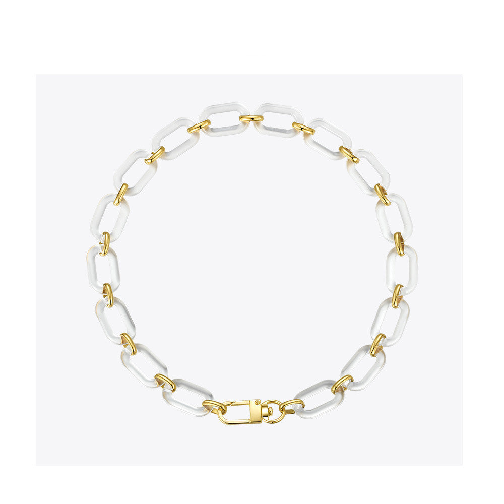 Personalized Simple Transparent Acrylic Metal Square Buckle Necklace 6fc257c7 39ef 48c4 bb93 4493aa6af368
