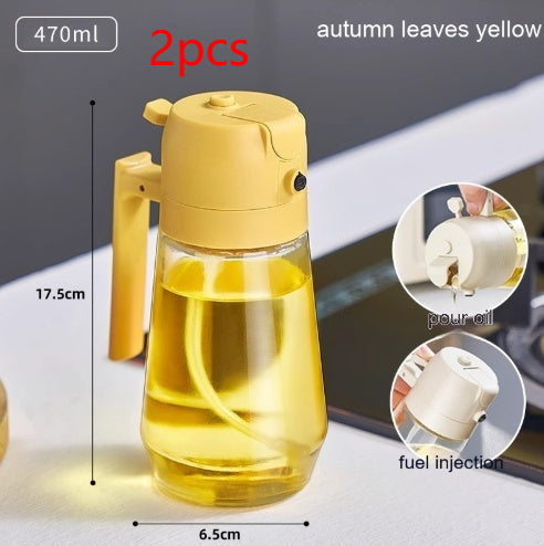 470ML Olive Oil Sprayer Dispenser For Cooking BBQ 2 In 1 Glass Oil Vinegar Soy Sauce Spray Kitchen Oil Bottle For Air Fryer - HD Wireless Product #14