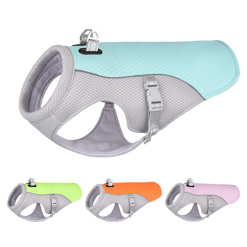 Summer Pet Dog Cooling Vest Heat Resistant Cool Dogs Clothes Breathable Sun-proof Clothing For Small Large Dogs Outdoor Walki