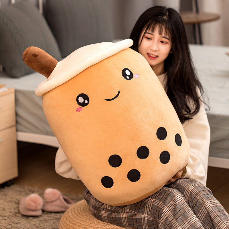 Cute Fruit Drink Plush Stuffed Soft Strawberry Milk Tea Plush Boba Tea Cup Toy Bubble Tea Pillow Cushion Kids Gift 7073121700