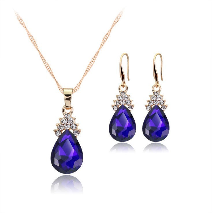 Womens Diamond Crystal Necklace Earrings Crystal Necklace Earrings Set 709616660473