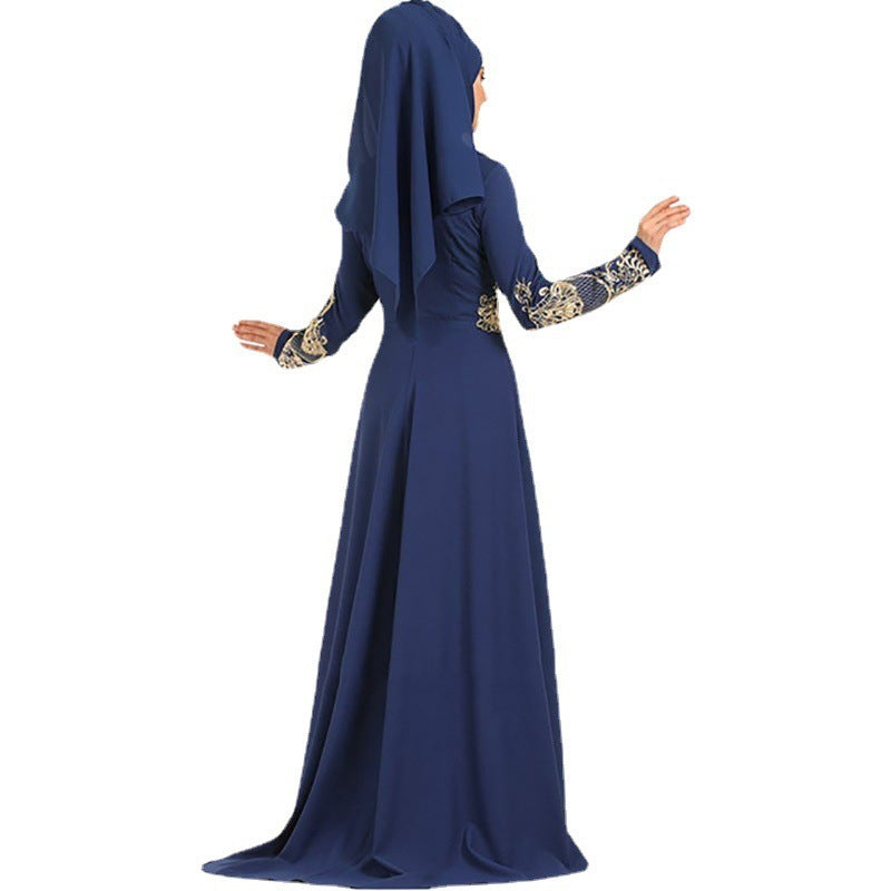 Muslim Embroidered High Waist Ethnic Elegant Graceful Slim Dress 70a380f7 68d1 4060 b4ce f12392e4d85a