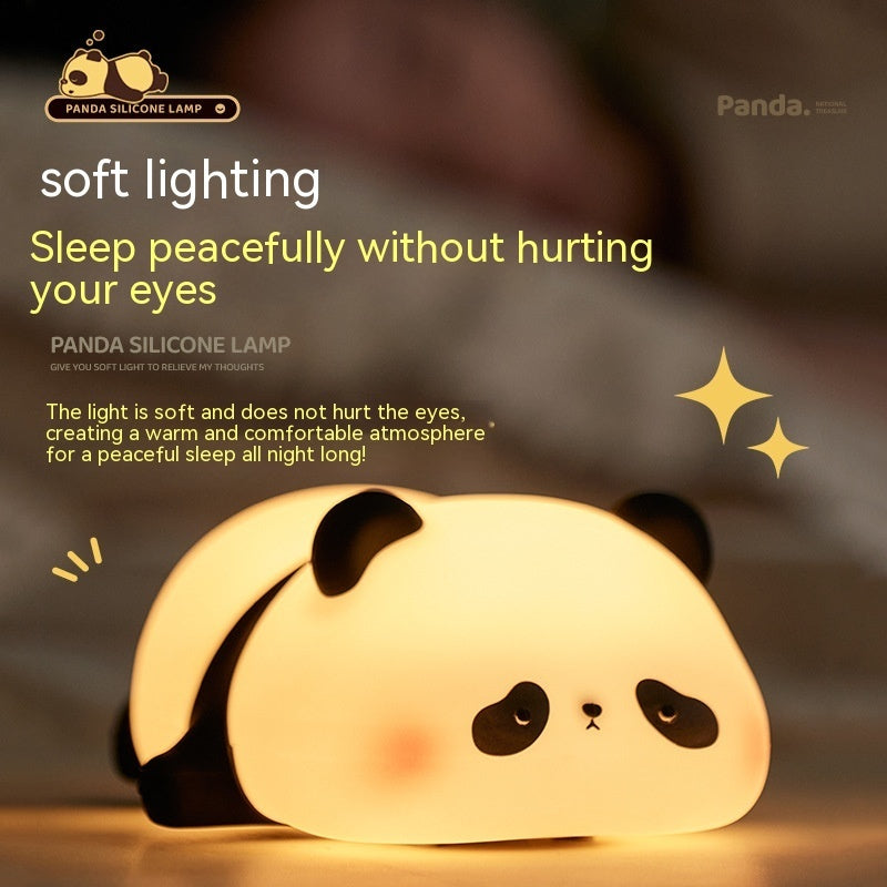 Panda Night Lights For Kids Cute Animal Silicone Timing Rechargeable Lamp Cartoon Panda Bedroom Decoration Kids Boys Girls Gi