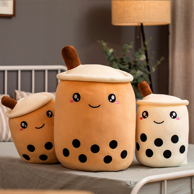 Cute Fruit Drink Plush Stuffed Soft Strawberry Milk Tea Plush Boba Tea Cup Toy Bubble Tea Pillow Cushion Kids Gift 7152365125