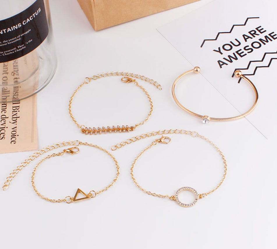 Multi-layer Triangular Water Drop Drill Bracelet 717887425170