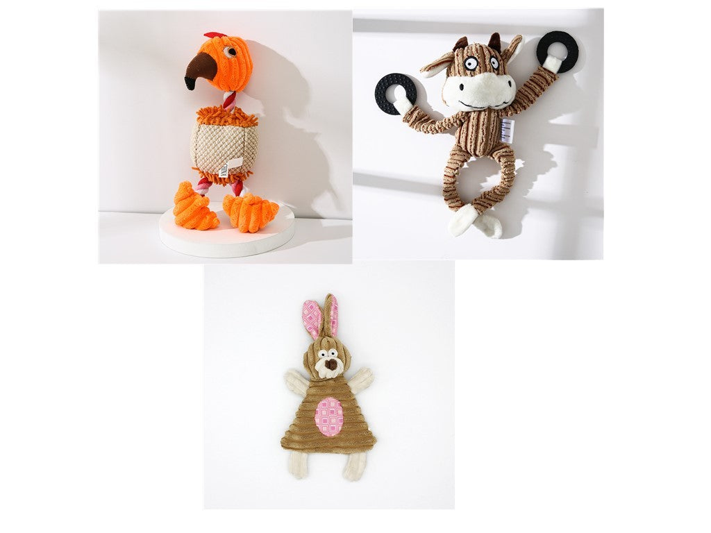 Pet Toy Donkey Shape Corduroy Chew Toy For Dogs Puppy Squeaker Squeaky Plush Bone Molar Dog Toy Pet Training Dog 71de3cf8 626